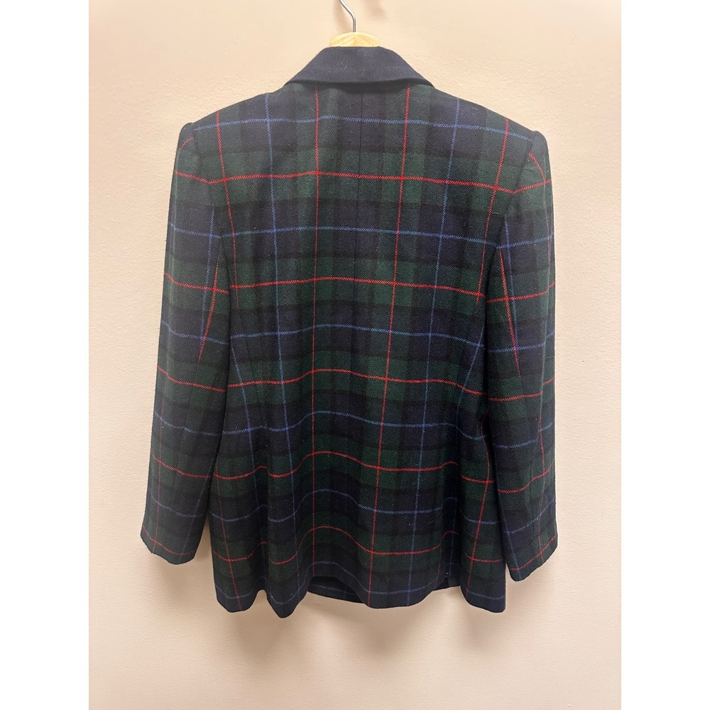 Le Suit Plaid Blazer Double‎ Breasted Womens Size 12 Wool Acrylic Blend Business - Picture 4 of 10